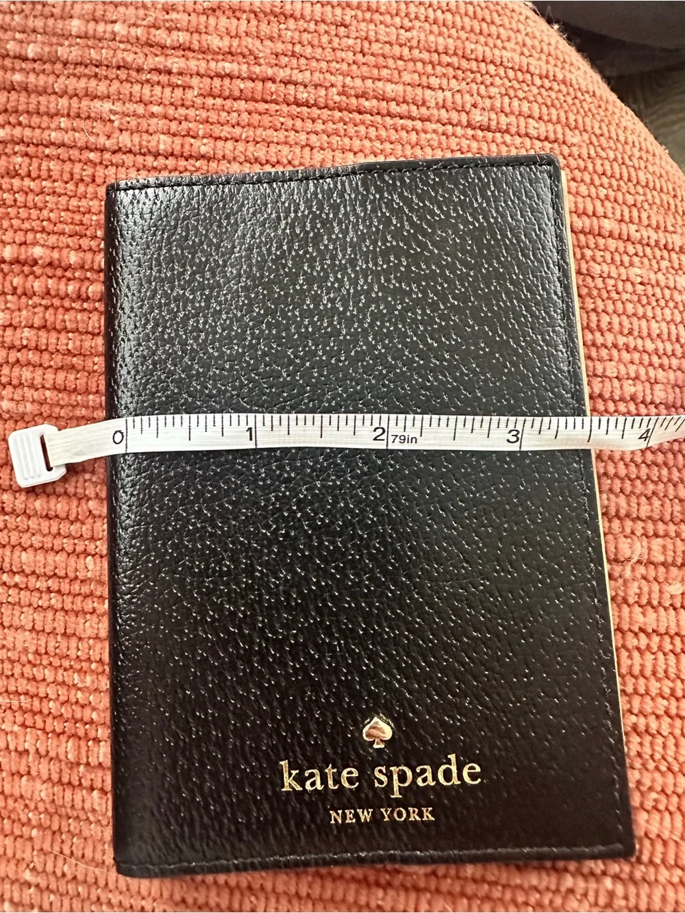 kate spade Black Passport Cover with Gold Logo